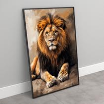 Quadro decorativo leao poderoso