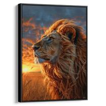 Quadro decorativo Leão Soberano ao Pôr do Sol Radiante - Art Canvas