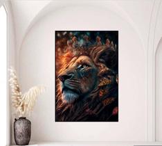 Quadro decorativo leão solo 50x70cm sem vidro