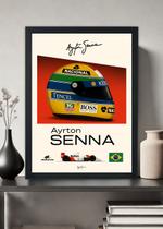Quadro decorativo Lenda Ayrton Senna - Com Vidro Tamanho:21cm x 30cm (A4)