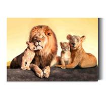 Quadro Decorativo Leões Família leoa Decoração 60x40 Quadro Quarto Hall Cozinha