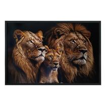 Quadro Decorativo Leões Moldura Cx Alta 100x66 Titulo Moldura Preta Quadro Decorativo Leões Moldura Cx Alta 100x66 Titulo Moldura Preta