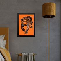Quadro Decorativo Leopardo Laranja e Preto 45x34cm Quadro Decorativo Leopardo Laranja e Preto 45x34cm