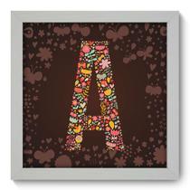 Quadro Decorativo - Letra A - 22cm x 22cm - 085qdib