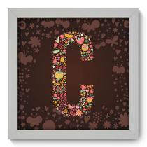 Quadro Decorativo - Letra C - 22cm x 22cm - 087qdib