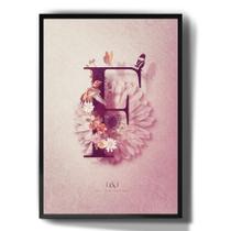 Quadro Decorativo Letra F Floral Letra Inicial Nome