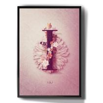 Quadro Decorativo Letra I Floral Letra Inicial Nome