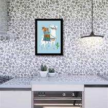 Quadro Decorativo Lhamas Com Malas 24X18 Com Vidro - Preta