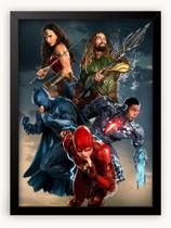 Quadro Decorativo Liga da Justiça Justice League Filmes A3 30x42cm