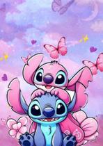 Quadro Decorativo Lilo & Stitch Disney 20x28 Decoração Quarto Infantil Placa MDF