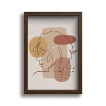 Quadro Decorativo Lineart Mulher Boho Rosto A3 42x30