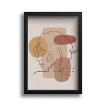 Quadro Decorativo Lineart Mulher Boho Rosto A3 42x30