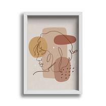 Quadro Decorativo Lineart Mulher Boho Rosto A3 42x30