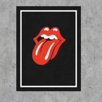 Quadro Decorativo Língua Rolling Stones 45x34cm - com vidro