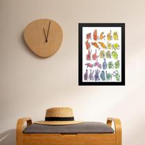 Quadro Decorativo Linguagem De Sinais - Aquarela 24x18cm