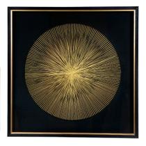 Quadro Decorativo Linha Dourado e Preto 80x80x5 cm F04 - D'Rossi Quadro Decorativo Linha Dourado e Preto 80x80x5 cm F04 - D'Rossi