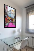 Quadro Decorativo Lisboa Portugal Calçada Rosa - 70X50Cm