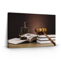 Quadro Decorativo Livro Balança Justiça Escritório 60x40