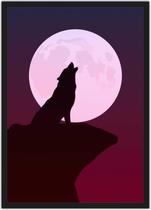 Quadro Decorativo Lobo Abstrato Nerd Geek Decorações Com Moldura