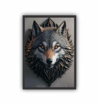 Quadro Decorativo Lobo Animal Feroz Quadro Decorativo Lobo Animal Feroz