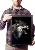 Quadro Decorativo Lobo Animal Selvagem Poster Na Moldura Quadro Decorativo Lobo Animal Selvagem Poster Na Moldura