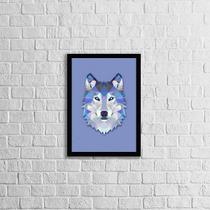 Quadro Decorativo Lobo Azul 24x18cm - com vidro Quadro Decorativo Lobo Azul 24x18cm - com vidro