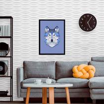 Quadro Decorativo Lobo Azul 45x34cm Quadro Decorativo Lobo Azul 45x34cm