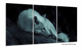 Quadro Decorativo Lobo Deitado 120x60 3 peças Quadro Decorativo Lobo Deitado 120x60 3 peças