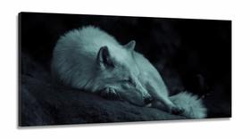Quadro Decorativo Lobo Deitado em tecido canvas 130x60 Quadro Decorativo Lobo Deitado em tecido canvas 130x60