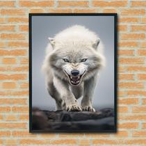 Quadro Decorativo Lobo Feroz - 70X50Cm Quadro Decorativo Lobo Feroz - 70X50Cm