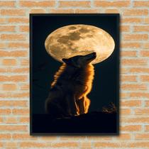 Quadro Decorativo Lobo Lua Cheia - 70x50cm