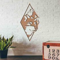 Quadro Decorativo Lobo Montanha Vazado MDF 3mm