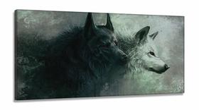 Quadro Decorativo Lobo Uivando Mosaico em tecido canvas 130x60 M03 Quadro Decorativo Lobo Uivando Mosaico em tecido canvas 130x60 M03