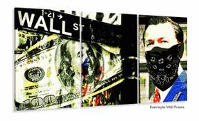 Quadro Decorativo Lobo Wall Street 3 Peças 120x60 Mosaico Quadro Decorativo Lobo Wall Street 3 Peças 120x60 Mosaico