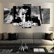 Quadro Decorativo Lobo Wall Street Dólar Preto e Branco Quadro Decorativo Lobo Wall Street Dólar Preto e Branco