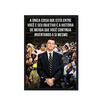 Quadro Decorativo Lobo Wall Street Frase Motivacional Sala Quarto Escritório