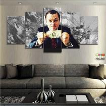 Quadro Decorativo Lobo Wall Street Moderno em tecido