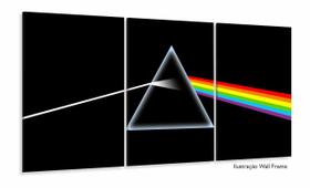 Quadro Decorativo Logo Pink Floyd 3 pç 120x60