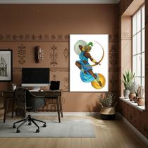 Quadro Decorativo Logun Edé - Orixá da Riqueza - 70x50cm Cor:Moldura Preta