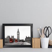 Quadro Decorativo Londres Onibus Moldura Preta 22x32cm