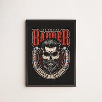 Quadro Decorativo Los Angeles Barber Shop 45x34cm - com vidro
