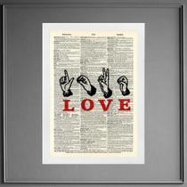 Quadro Decorativo Love Em Libras 45X34Cm