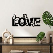Quadro Decorativo Love Floral com Borboletas Quadro Decorativo Love Floral com Borboletas