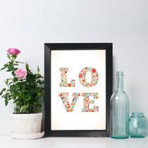 Quadro Decorativo Love Flores Moldura Preta 22x32cm Quadro Decorativo Love Flores Moldura Preta 22x32cm