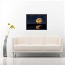 Quadro Decorativo Lua Lago Reflexo Salas Decorações Com Moldura