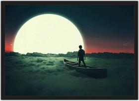 Quadro Decorativo Lua Nuvens Universo Salas Quartos Decorações Com Moldura Quadro Decorativo Lua Nuvens Universo Salas Quartos Decorações Com Moldura
