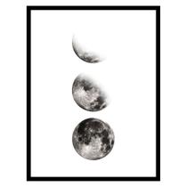 Quadro Decorativo Lua Preto e Branco