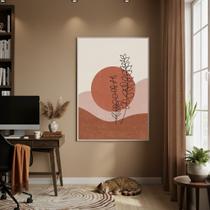 Quadro Decorativo Luar Terracota 70x50cm Mold Branca