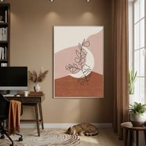 Quadro Decorativo Luar Terroso 70x50cm Mold Branca