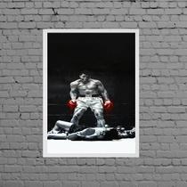 Quadro Decorativo Luta Boxe Ali 33x24cm - com vidro
